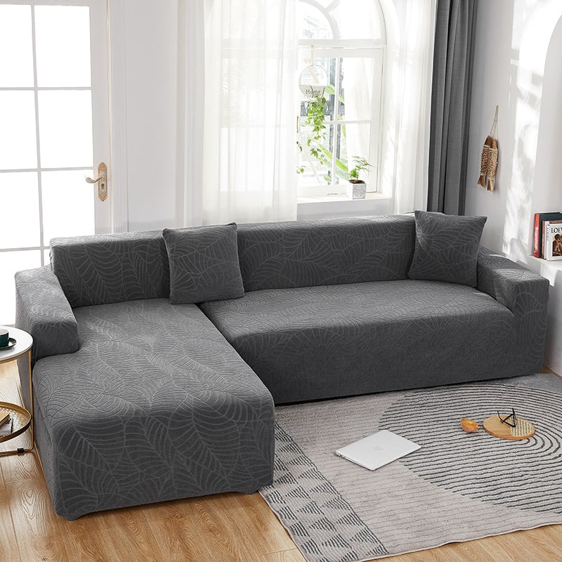 Funda de sofá rinconero impermeable gris antracita
