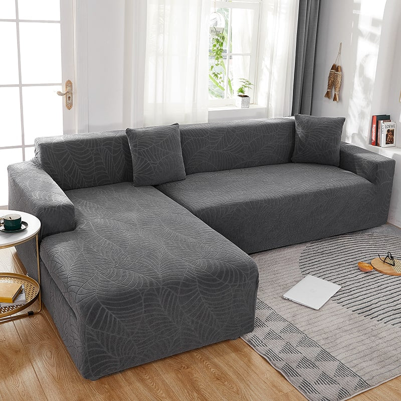 Funda de sofá rinconero impermeable gris antracita
