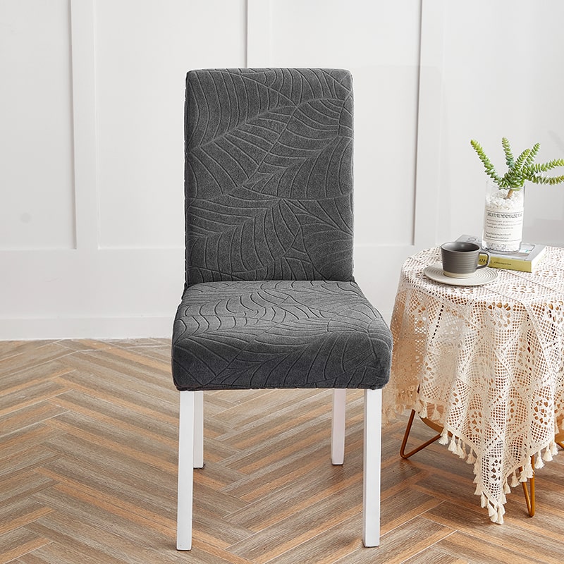 Funda de silla impermeable con hojas gris antracita