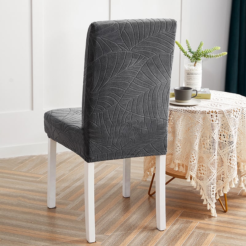 Funda de silla impermeable con hojas gris antracita