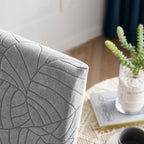 Funda de silla impermeable con diseño de hojas gris claro