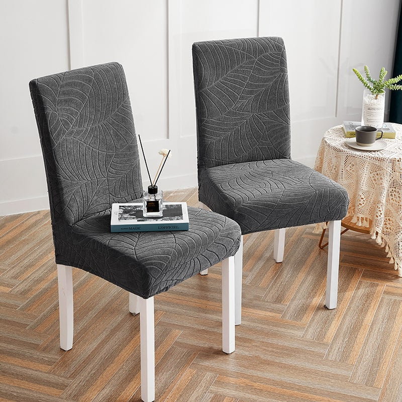 Funda de silla impermeable con hojas gris antracita