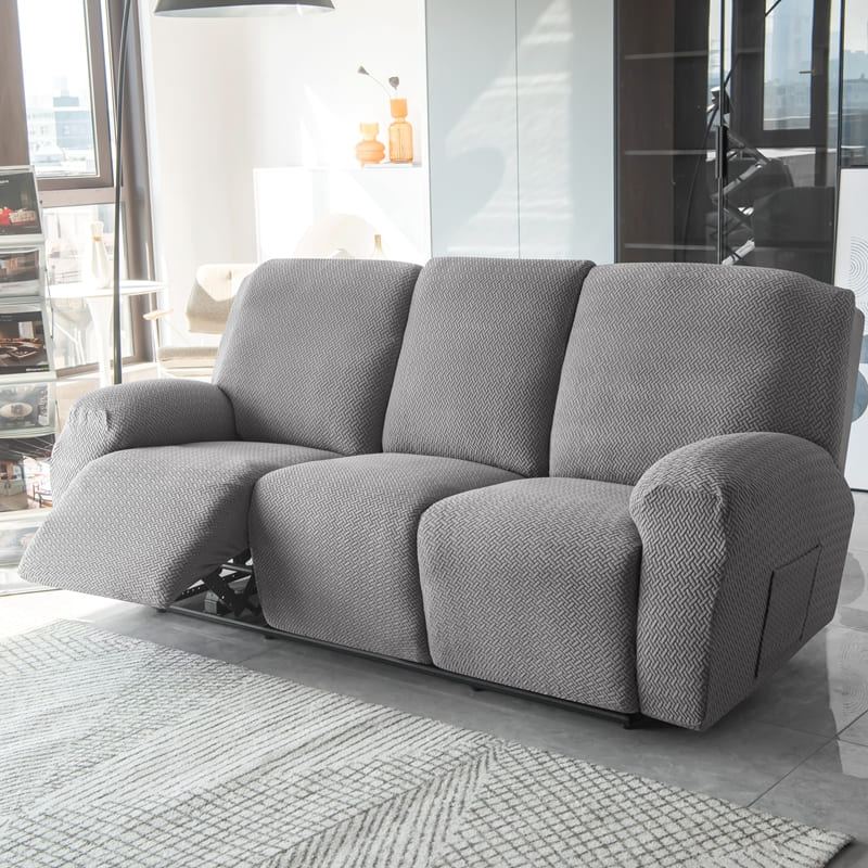 Funda de sofá reclinable de microfibra gris oscuro