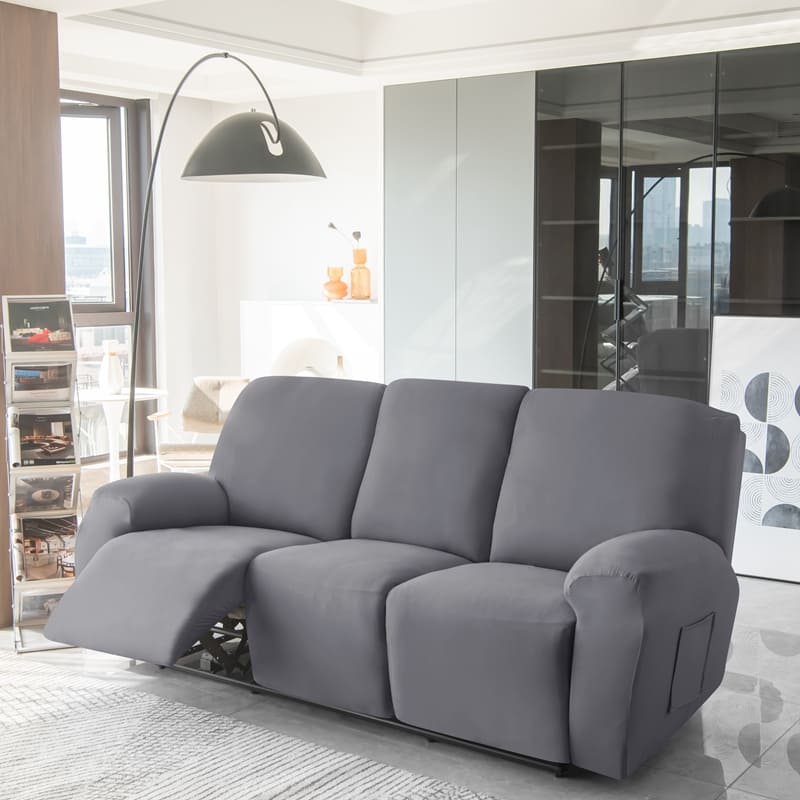 Funda de sofá reclinable gris