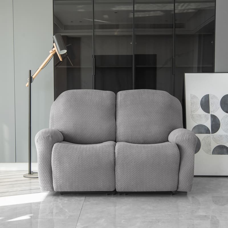 Funda de sofá reclinable de microfibra gris oscuro