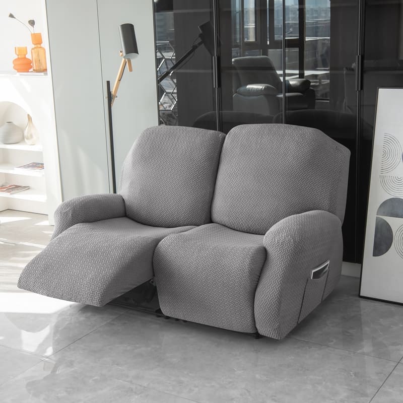 Funda de sofá reclinable de microfibra gris oscuro