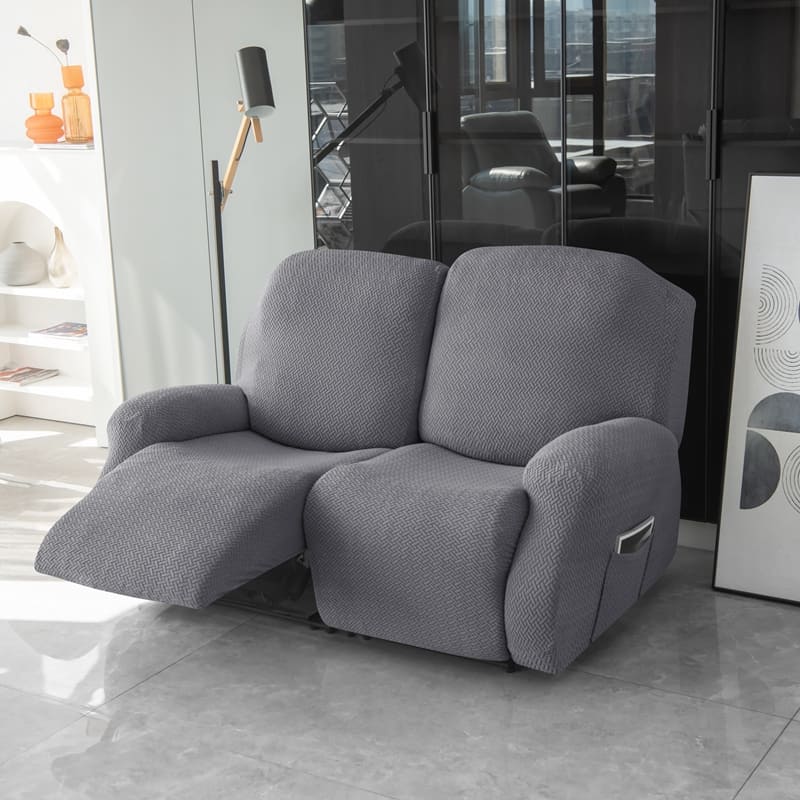 Funda de sofá reclinable de microfibra gris oscuro