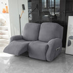 Funda de sofá reclinable de microfibra gris oscuro