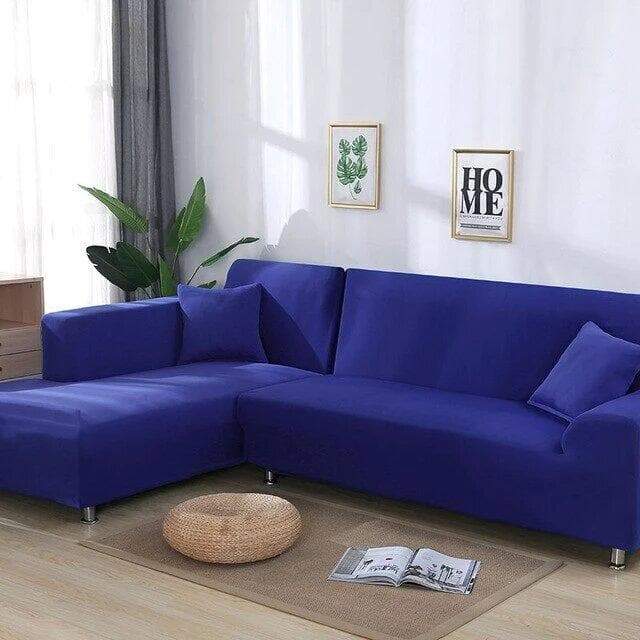 Funda de sofá esquinero azul índigo