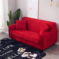 Funda de sofá de terciopelo rojo