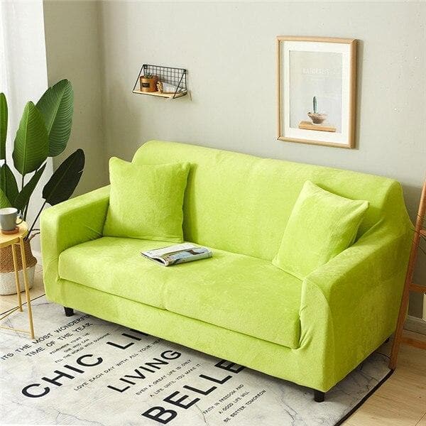 Funda de sofá de terciopelo verde anís