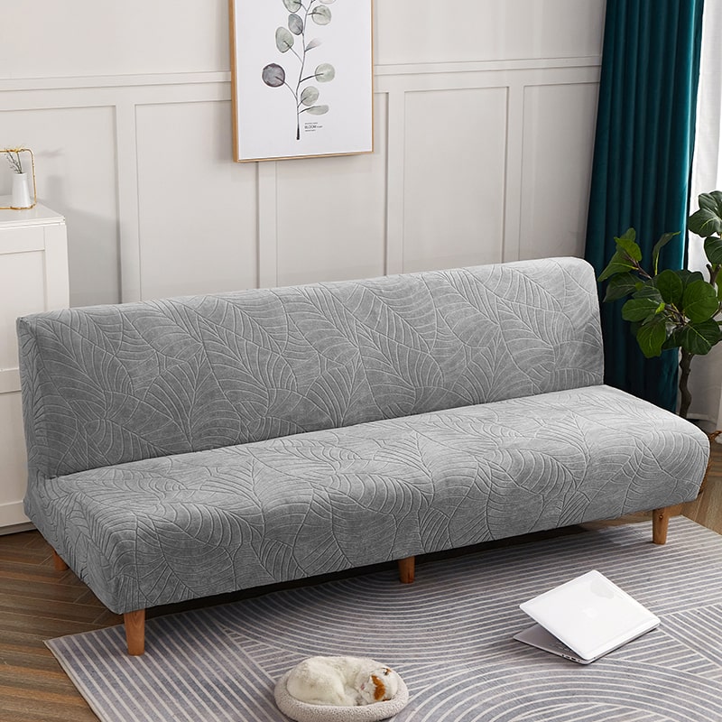 Funda impermeable para sofá cama clic-clac, hoja gris