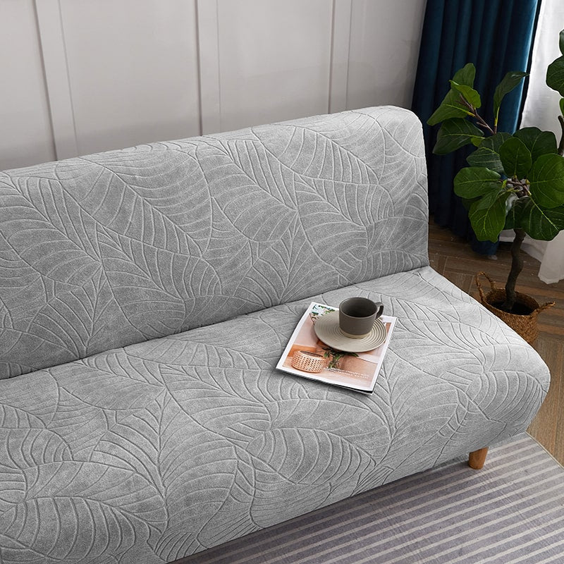 Funda impermeable para sofá cama clic-clac, hoja gris