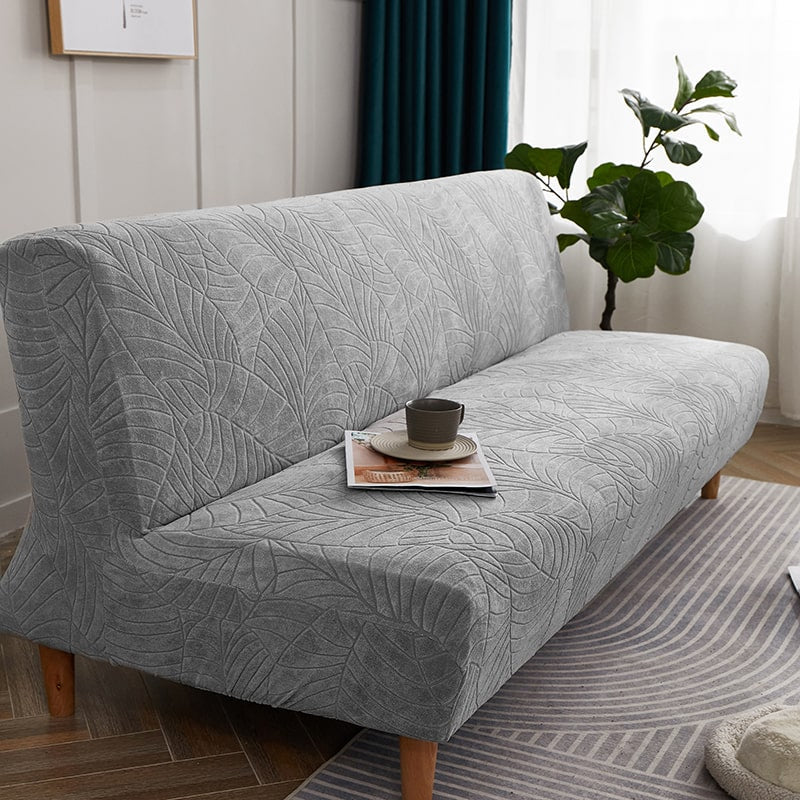 Funda impermeable para sofá cama clic-clac, hoja gris