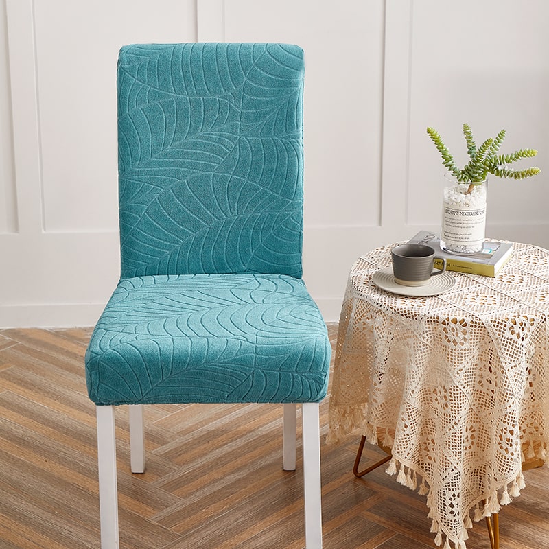 Funda de silla impermeable con diseño de hojas azul cielo