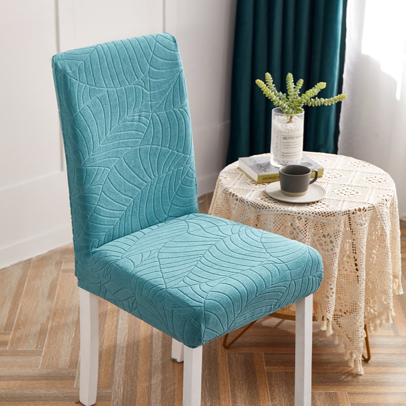 Funda de silla impermeable con diseño de hojas azul cielo