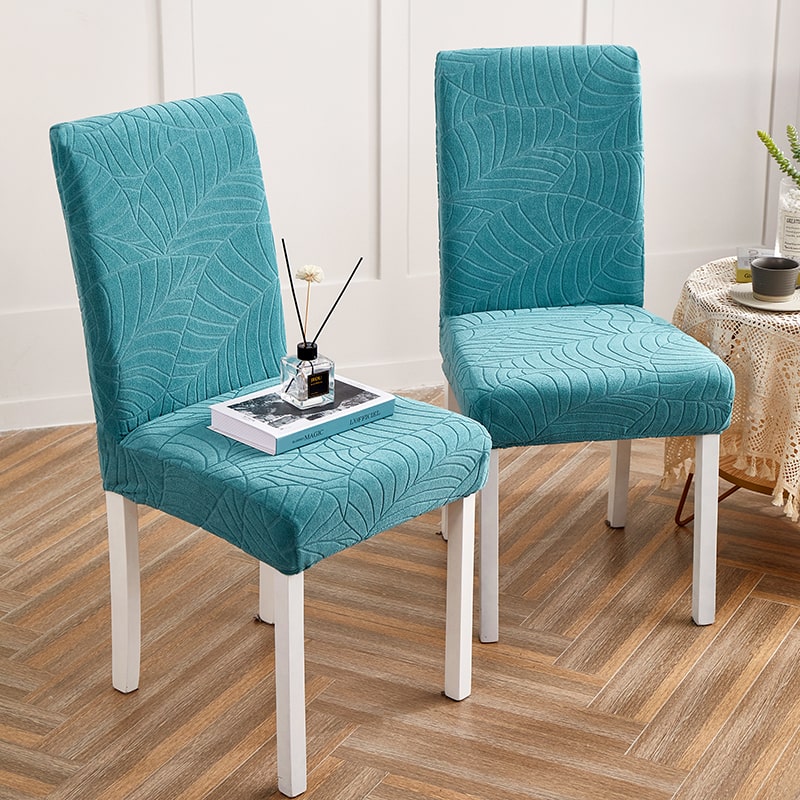 Funda de silla impermeable con diseño de hojas azul cielo