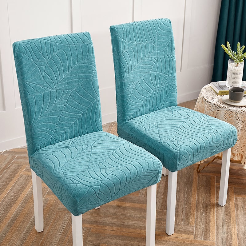 Funda de silla impermeable con diseño de hojas azul cielo