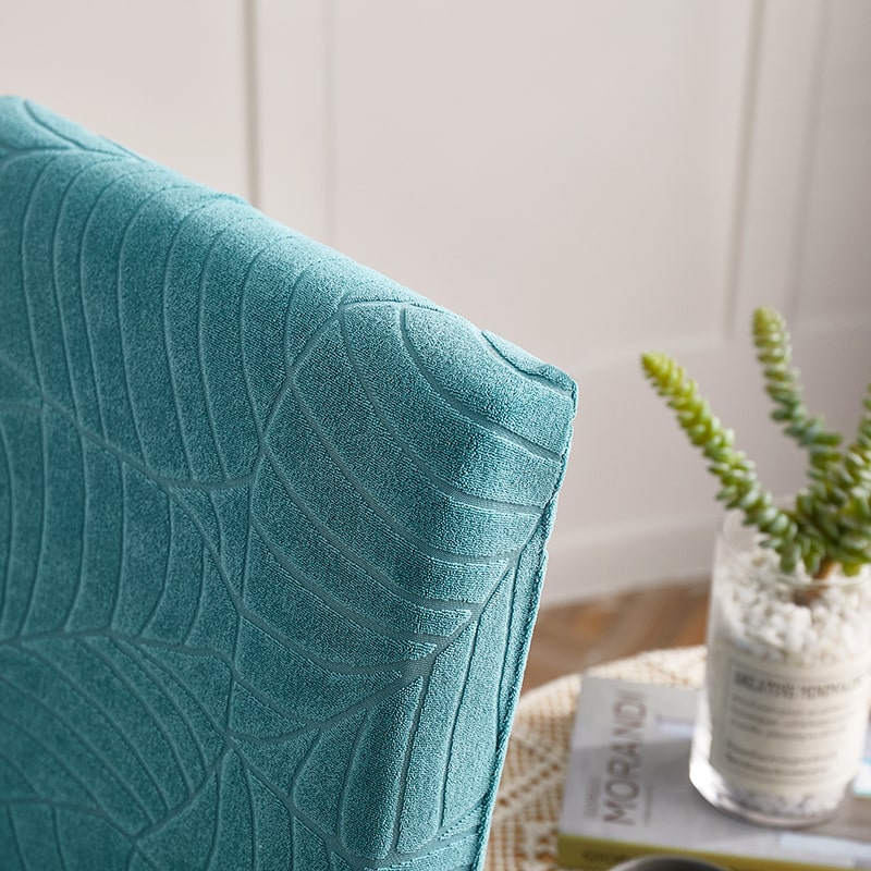 Funda de silla impermeable con diseño de hojas azul cielo