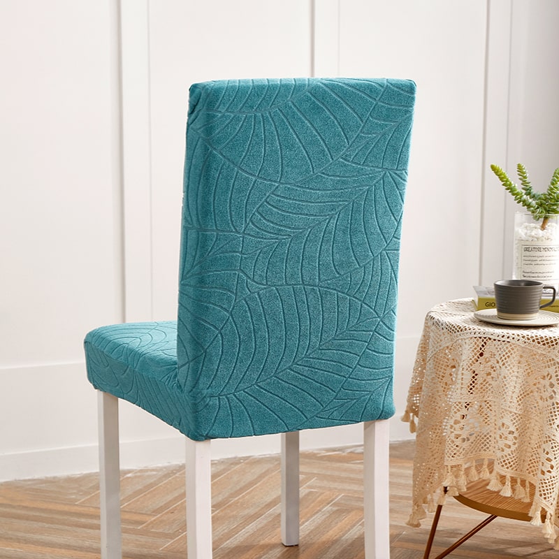 Funda de silla impermeable con diseño de hojas azul cielo