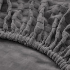 Funda de sofá rinconera de microfibra gris antracita