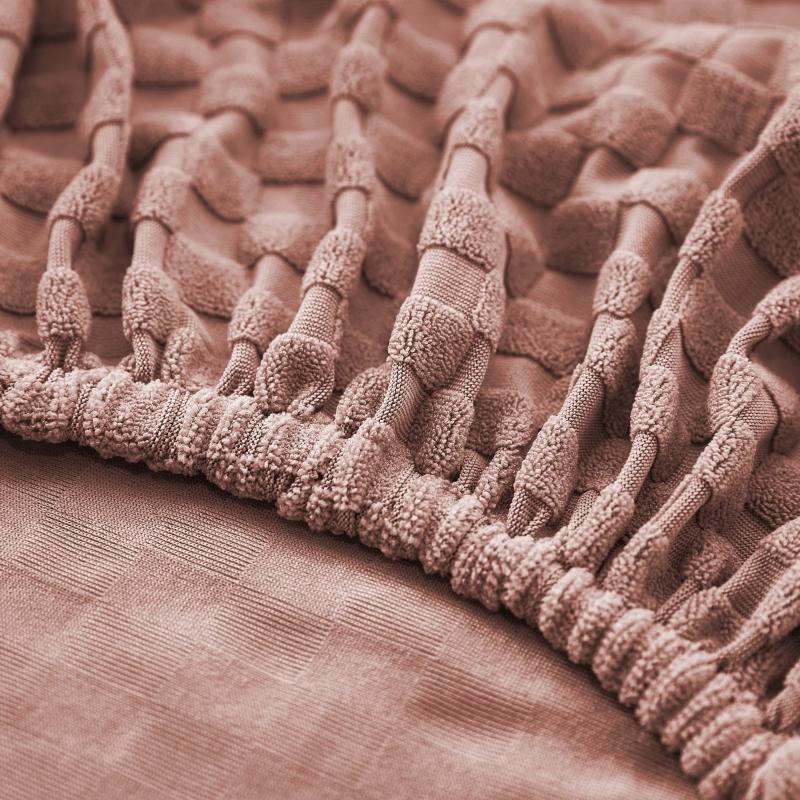 Funda de sofá esquinero de microfibra rosa