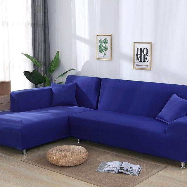 Funda para sofá rinconero azul cobalto