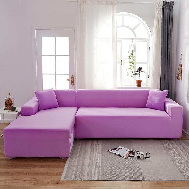 Funda para sofá esquinero color lavanda