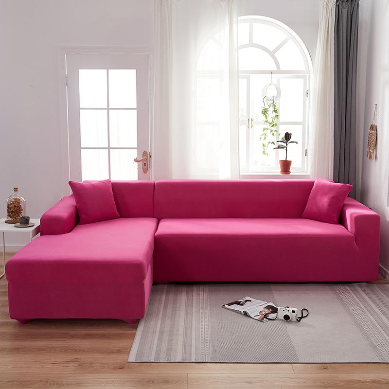 Funda para sofá esquinero rosa chicle