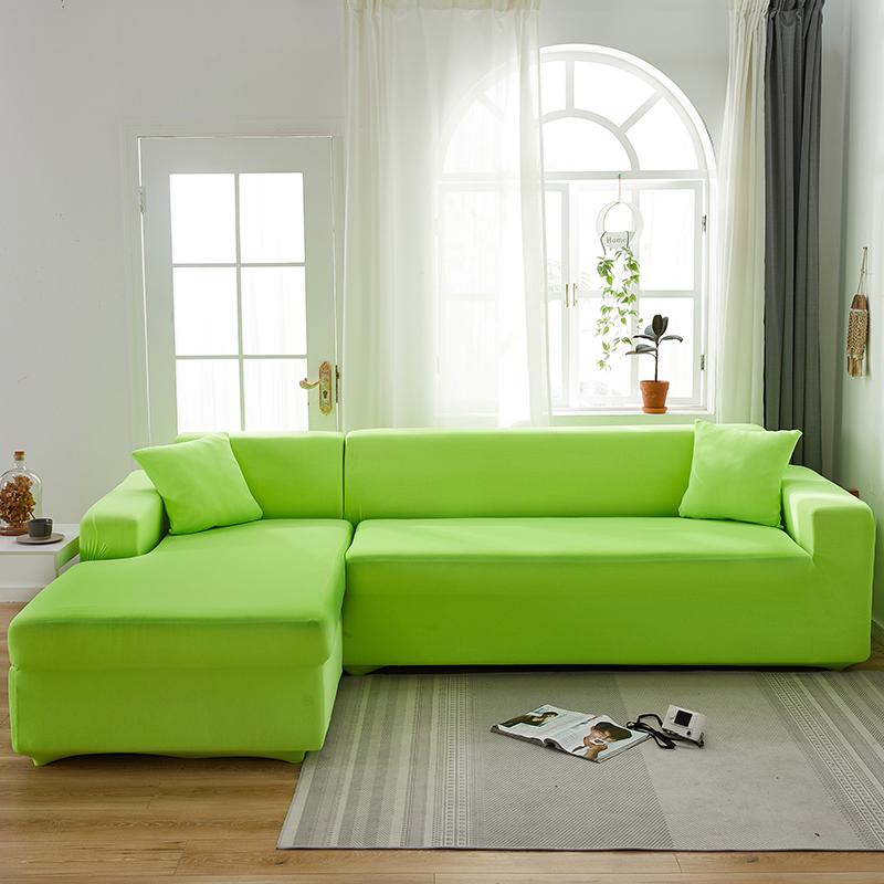 Funda de sofá esquinero verde manzana