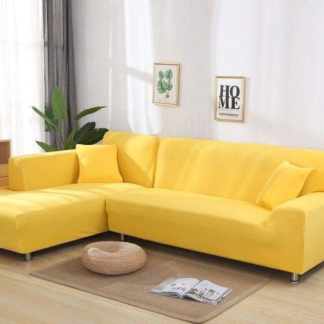 Funda de sofá rinconero amarilla