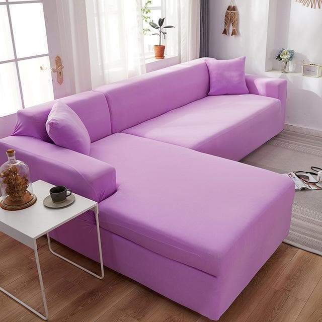 Funda para sofá esquinero color lavanda