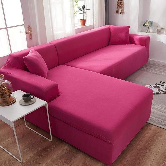 Funda para sofá esquinero rosa chicle