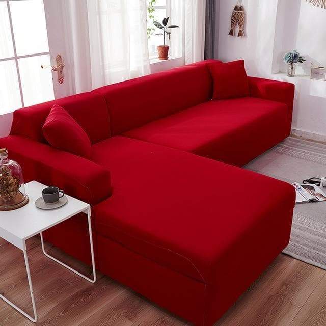 Funda de sofá rinconero roja