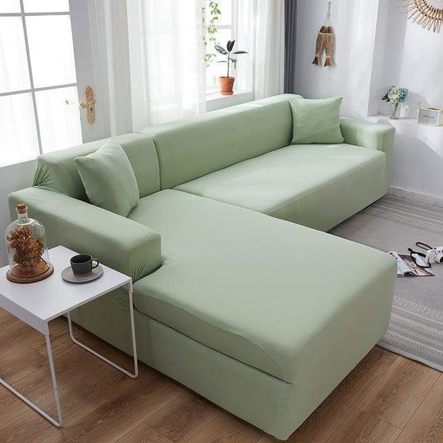 Funda de sofá rinconero verde agua