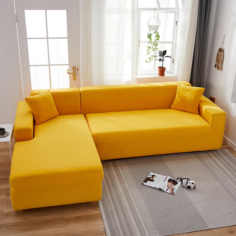 Funda para sofá esquinero amarillo mostaza