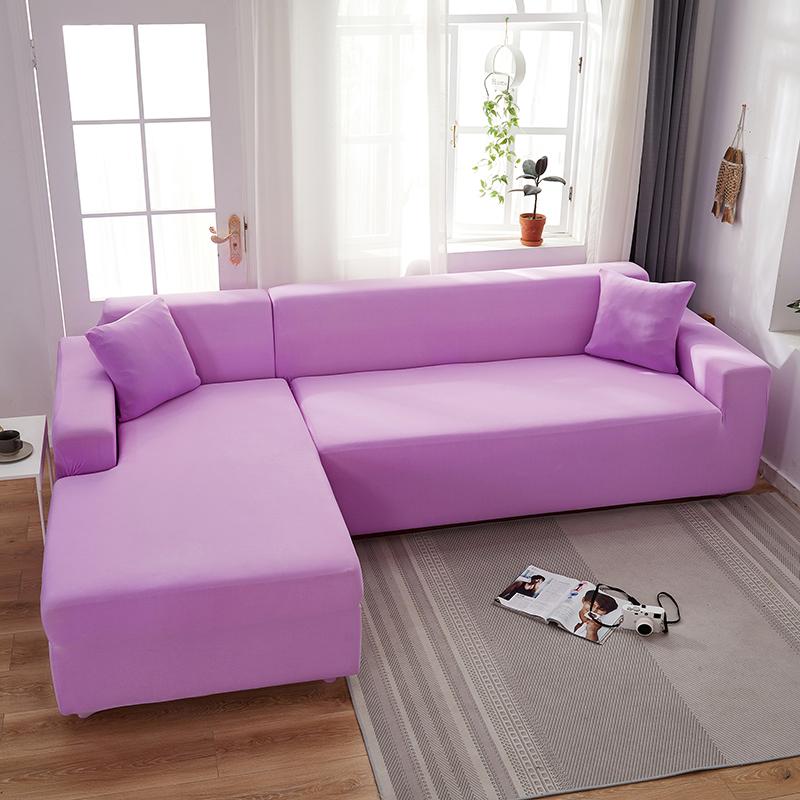 Funda para sofá esquinero color lavanda