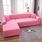 Funda de sofá esquinero rosa claro