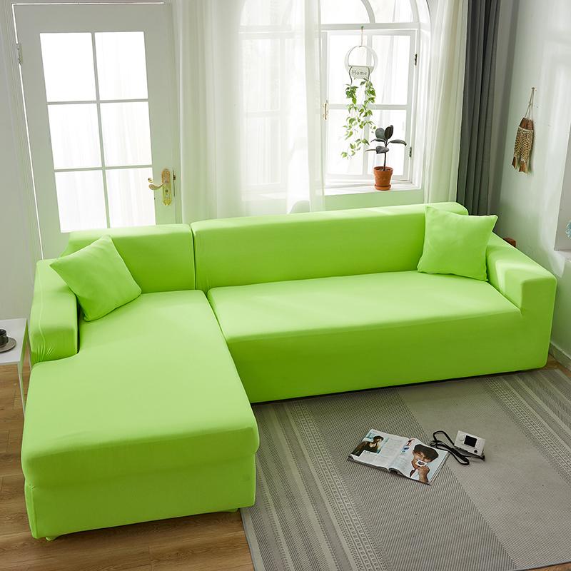 Funda de sofá esquinero verde manzana