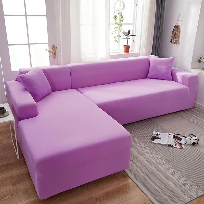 Funda para sofá esquinero color lavanda