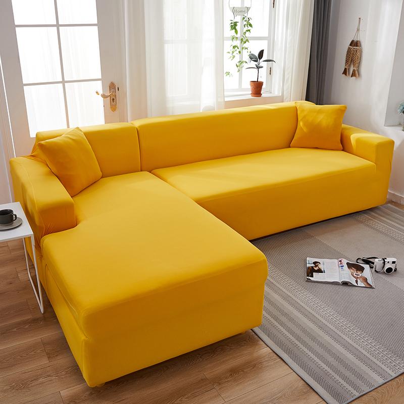 Funda para sofá esquinero amarillo mostaza