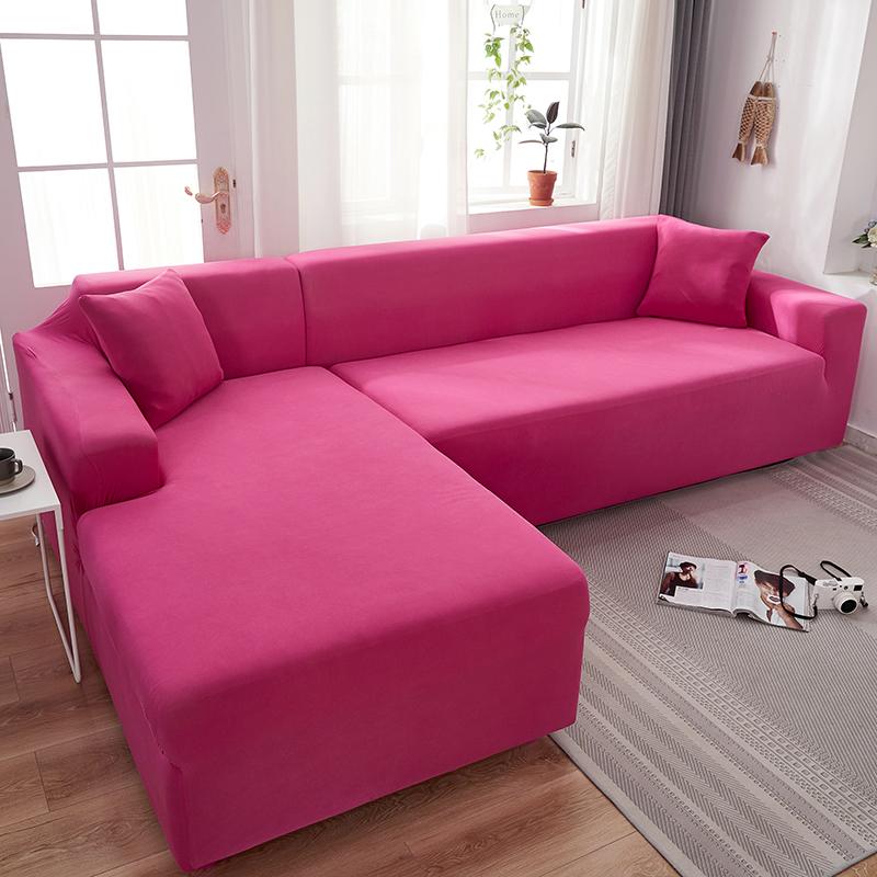 Funda para sofá esquinero rosa chicle