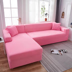 Funda de sofá esquinero rosa claro