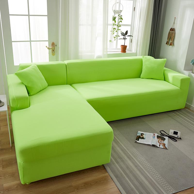Funda de sofá esquinero verde manzana