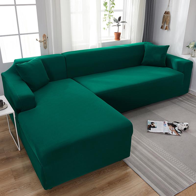Funda para sofá rinconero verde abeto