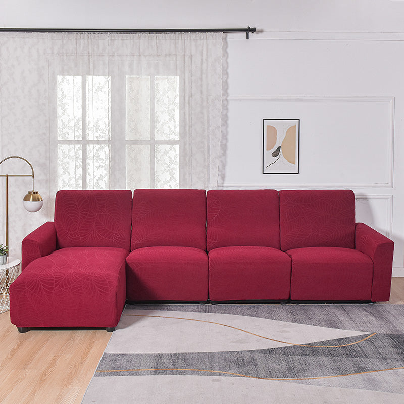 Funda de sofá reclinable de jacquard burdeos