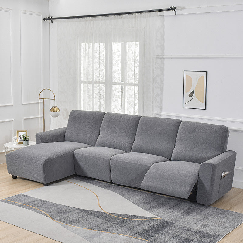 Funda de sofá reclinable de jacquard gris antracita