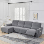 Funda de sofá reclinable de jacquard gris antracita