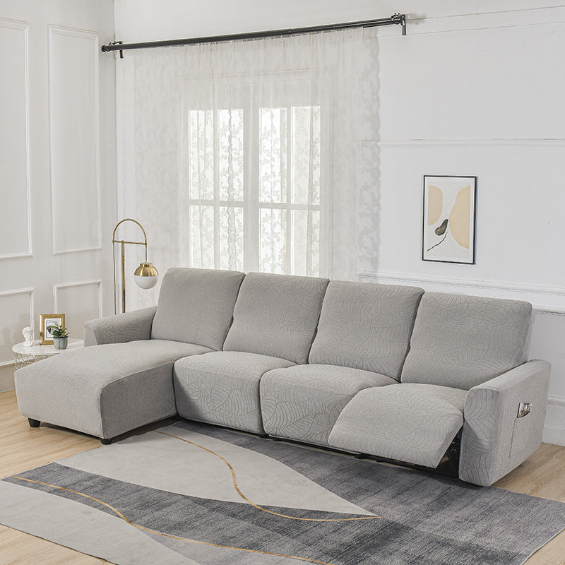 Funda para sofá reclinable de jacquard gris