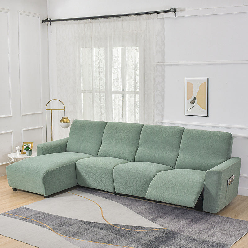 Funda de sofá relax de jacquard verde agua